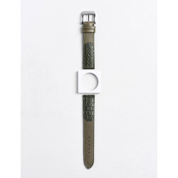 masa　CAMILLE FOURNET VERSO Nero クロコ Watch strap in shiny alligator round scales |Camille Fournet