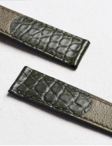 37.01 Bracelet montre en cuir de Veau lisse, alligator