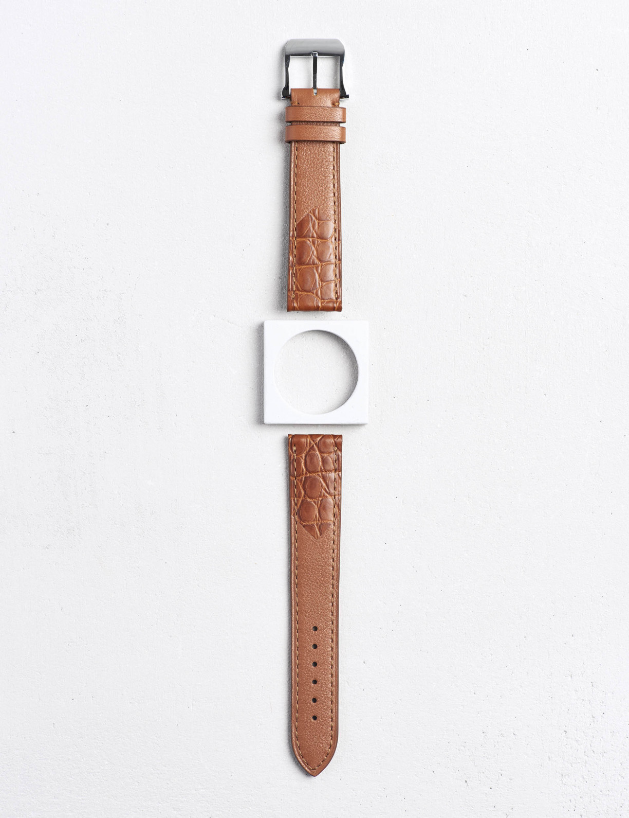 37.02 Duo watch strap in smooth calfskin and alligator