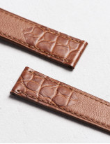 37.02 Bracelet montre en cuir de Veau lisse, alligator