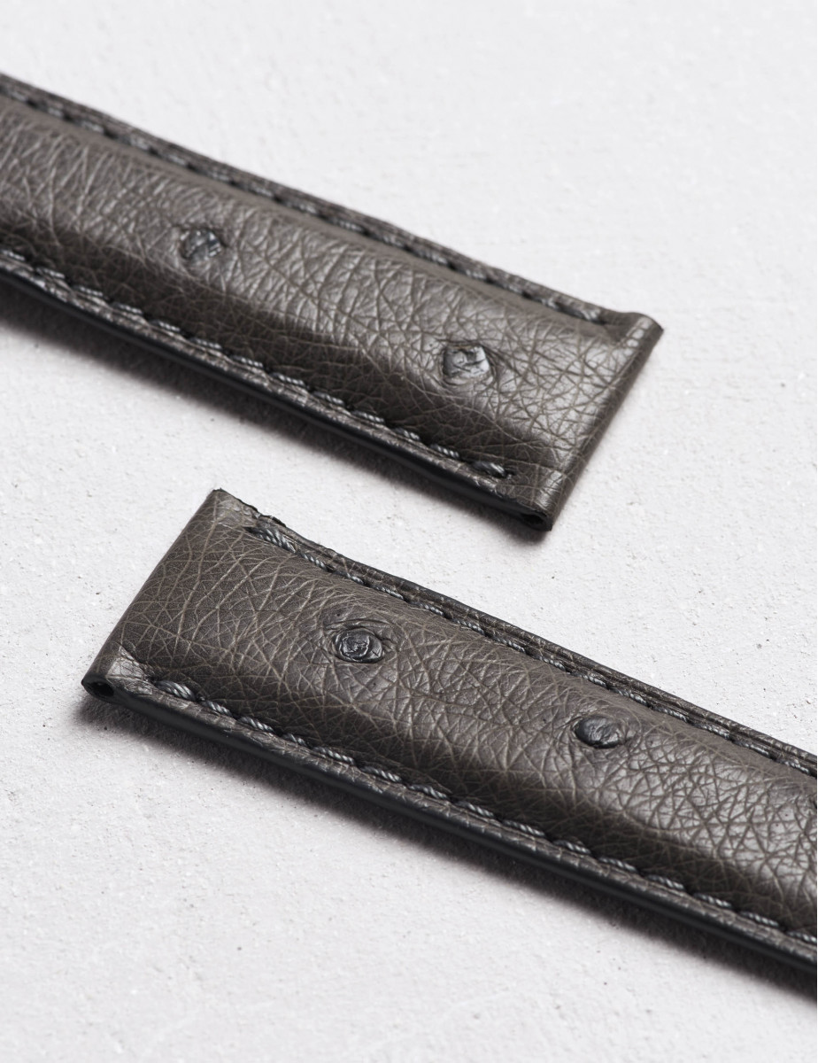 Luxury watch strap in ostrich leather Camille Fournet
