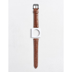 Watch strap in matte alligator square scales|Camille Fournet