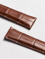 Matte square-scale alligator leather watch strap