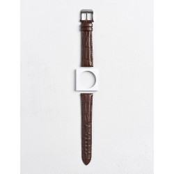 Watch strap in matte alligator square scales|Camille Fournet