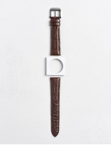 Matte square-scale alligator leather watch strap