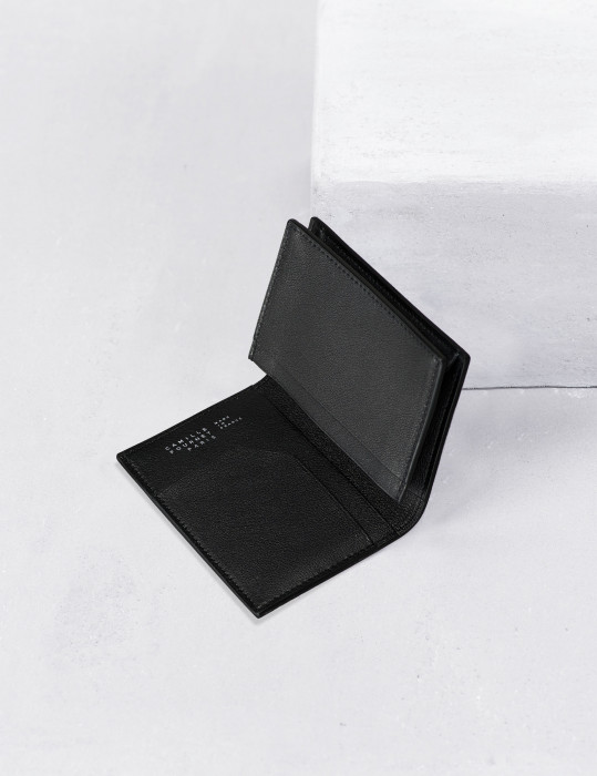 Made in FRANCE Victoire Credit Card Holder in Black (2 credit card slots)  by ANONYME Paris