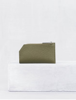 Leather zippered pouch key ring