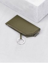 Porte-clés en pochette zippé en cuir