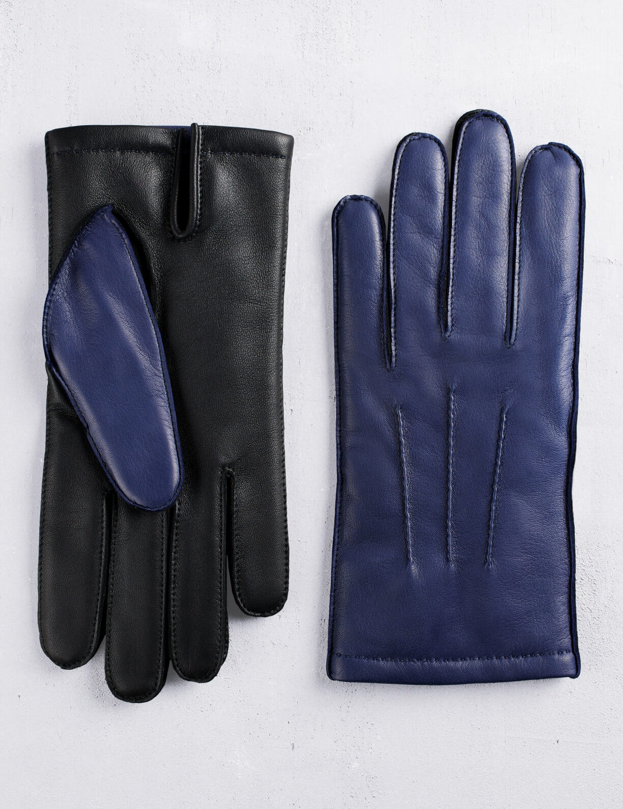 16.05 Gants tactiles citadin piqué sellier Homme en cuir