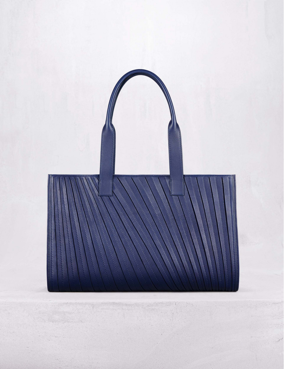 French Plissé leather tote bag | Camille Fournet