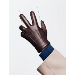 Men's touchscreen gloves with stitching|Camille Fournet