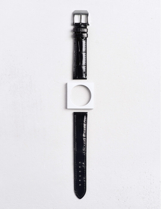 CAMILLE FOURNET 時計ベルト リザード 黒18mm/16mm Luxury watch strap in ostrich |Camille Fournet