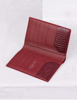 21.21 Passport holder with money clip bifold wallet in leather