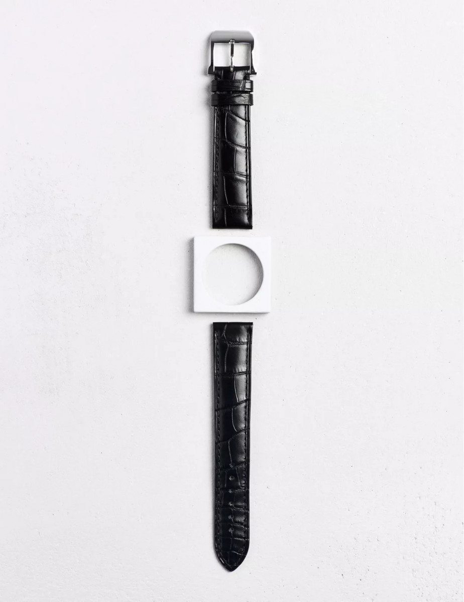 masa　CAMILLE FOURNET VERSO Nero クロコ Camille Fournet Louvre - Handmade Genuine Alligator Watch Band