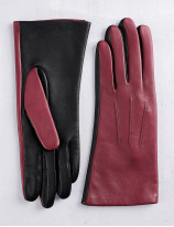 16.03 Gants tactiles Femme avec trois nervures en agneau noir