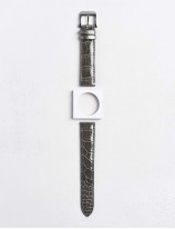 Leather watchstrap in shiny alligator square scales
