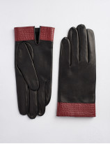 26.01 Gants avec empiècement en agneau et détails en alligator pour homme