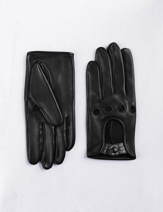 Gants homme en cuir d'agneau Chocolat