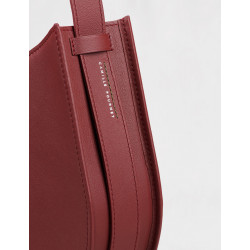 Calvin Klein 205w39nyc Red Leather Shoulder Bag Large
