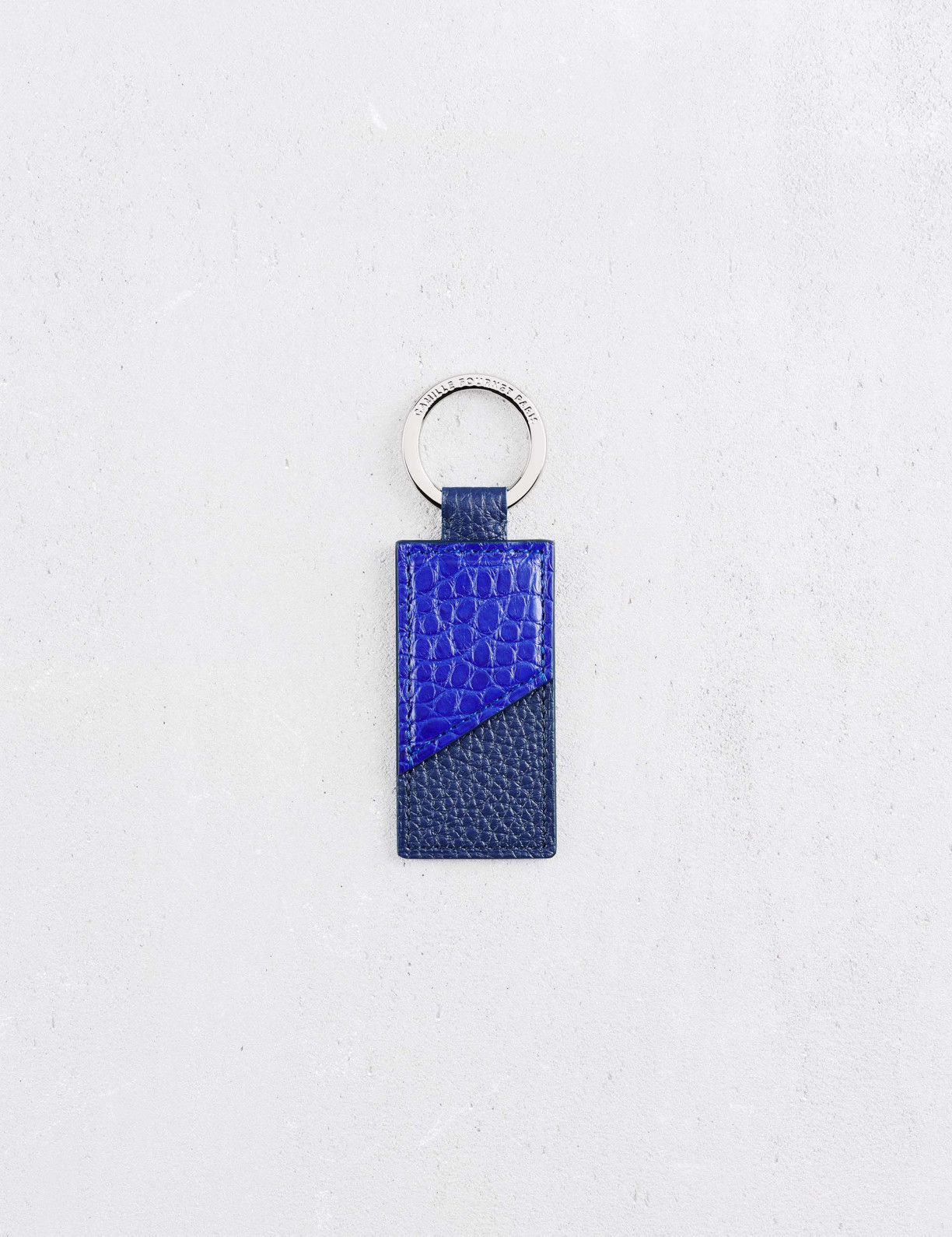 Louis Vuitton Leather Keychain Key Ring Holder Navy Leather Free Shipping