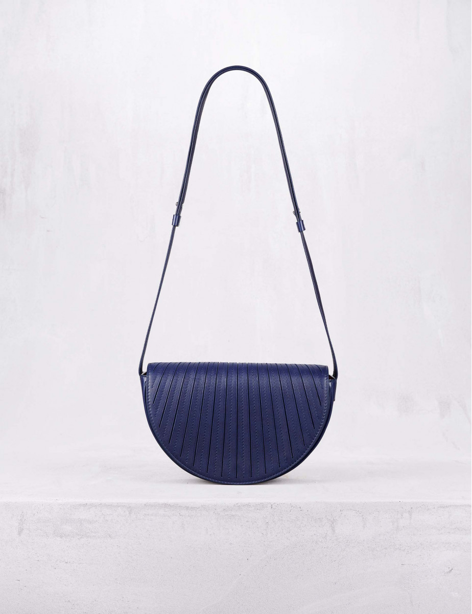 Sac de luxe porte croise en cuir plisse Camille Fournet
