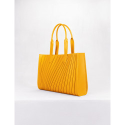 Soft leather tote bag in pleated leather Camille Fournet