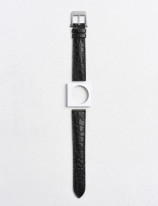 Leather watchstrap in matte alligator round scales