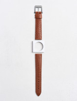 Leather watchstrap in matte alligator round scales