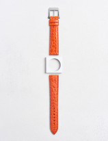 Leather watchstrap in matte alligator round scales