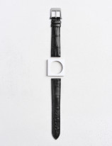Bracelet de montre en cuir d'alligator écailles carrées mat