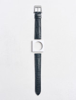 Leather watchstrap in matte alligator square scales