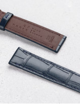 Leather watchstrap in matte alligator square scales