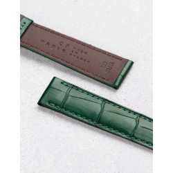 Bracelet De Montre En Cuir Lézard Vintage Camille Fournet - Marron, Largeur 14mm, Occasion