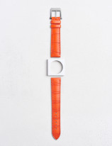 Leather watchstrap in matte alligator square scales