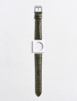 Leather watchstrap in matte alligator square scales