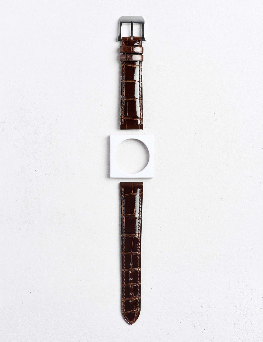 CAMILLE FOURNET PARIS リザード High-end leather watchstrap in shiny alligator | Camille Fournet