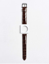 High-end leather watchstrap in shiny alligator