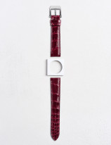 Leather watchstrap in shiny alligator square scales