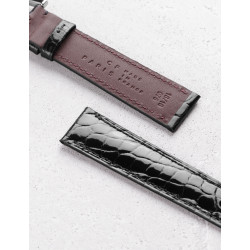 Leather watchstrap in shiny alligator round scales | Camille Fournet