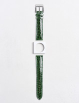 Leather watchstrap in shiny alligator round scales