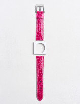 Leather watchstrap in shiny alligator round scales