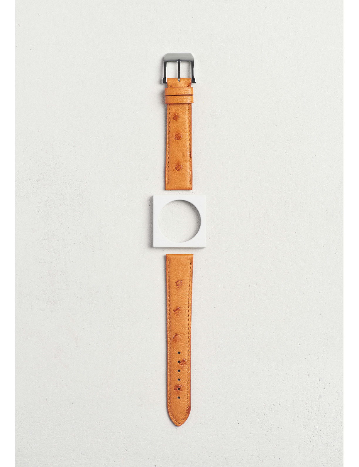 Leather watchstrap in ostrich
