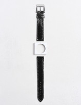 Leather watchstrap in shiny lizard