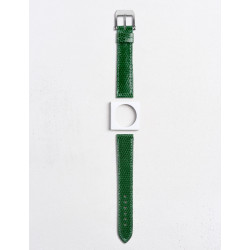 Leather watchstrap in shiny lizard | Camille Fournet