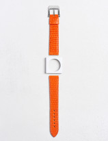 Leather watchstrap in shiny lizard