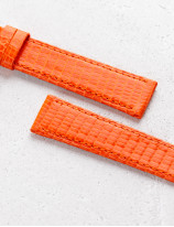 Leather watchstrap in shiny lizard