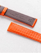 Leather watchstrap in shiny lizard