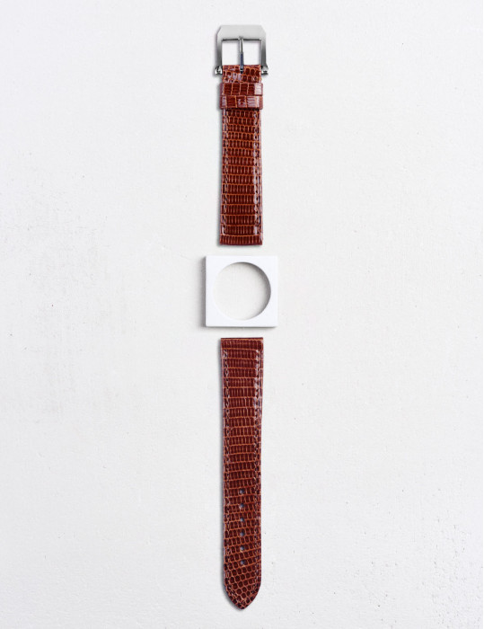 Matte square-scale alligator leather watch strap | Camille Fournet