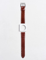 Leather watchstrap in shiny lizard