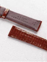 Leather watchstrap in shiny lizard